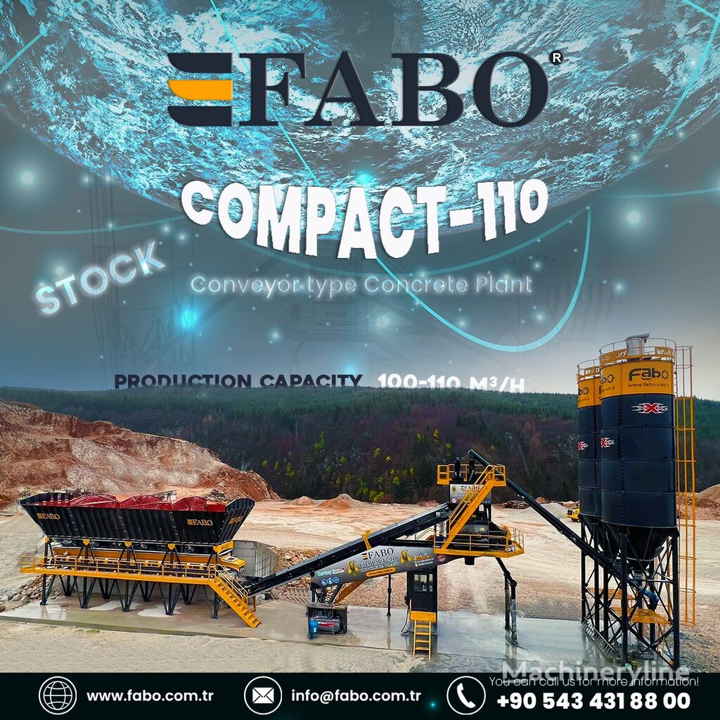 нов бетонов възел Fabo  COMPACT-110 CONCRETE PLANT | CONVEYOR TYPE