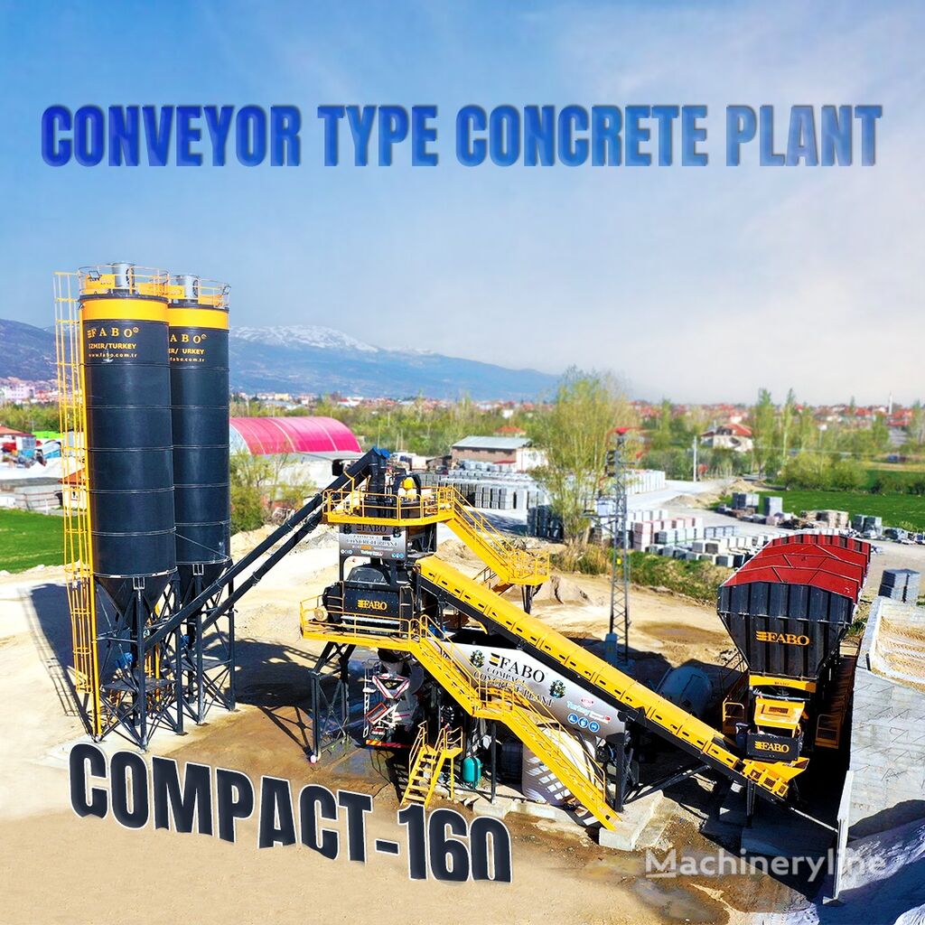 нов бетонов възел Fabo  COMPACT-160 CONCRETE PLANT | CONVEYOR TYPE | Ready in Stock
