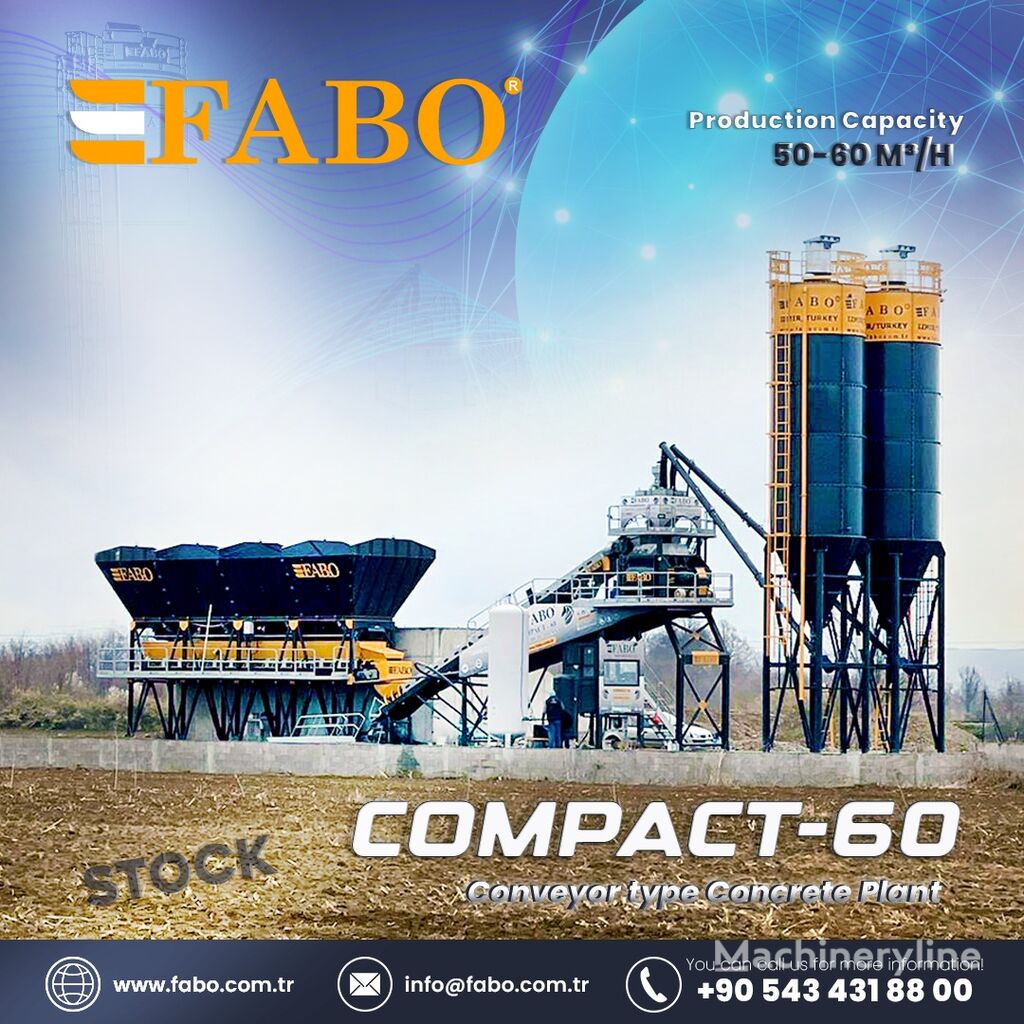 нов бетонов възел Fabo COMPACT-60 CONCRETE PLANT | CONVEYOR TYPE