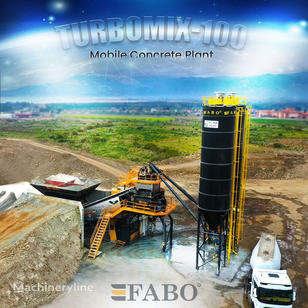 нов бетонов възел Fabo TURBOMIX-100 Mobile Concrete Batching Plant